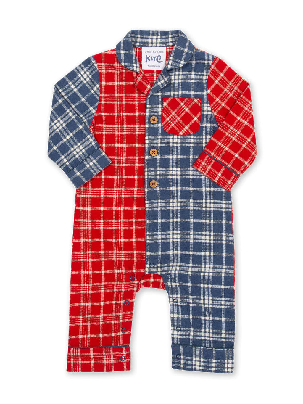 Kite Clothing Red & Navy Hotchpotch Checkered Baby Romper | 60% OFF