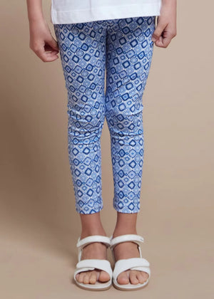 Mayoral Girls Outfit Set Blue Elephant Short Sleeved Top & Leggings | New Season SS24
