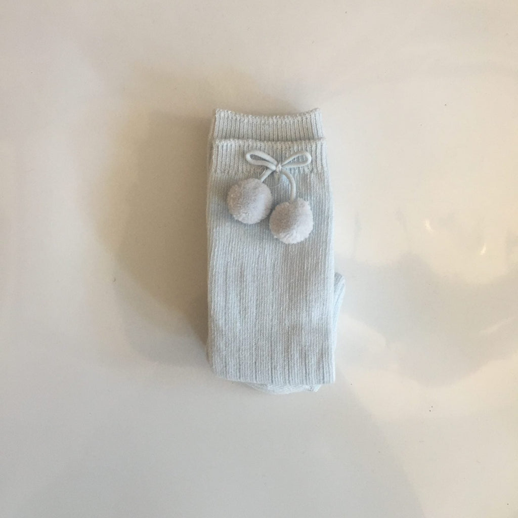 Pex Pale blue pompom knee socks