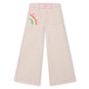 Billieblush Girls Beige Wide Leg Rainbow Jeans