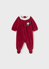 Mayoral Red Baby Velour Sleep-suit |2739 | Christmas Outfits
