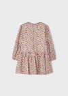 Mayoral Girls Pink & Beige Ruffle Print Dress 65% OFF