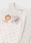 Mayoral Baby Newborn White & Beige Elephant and Lion Sleepsuit  Set | 9360 Baby Gift