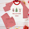 Personalised Merry Christmas Children's Pyjamas Red Striped Pyjamas - MATCHING FAMILY PYJAMAS