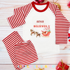Personalised I believe Christmas Children's Pyjamas Red Striped Pyjamas - MATCHING FAMILY PYJAMAS