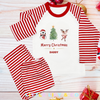 Personalised Merry Christmas Children's Pyjamas Red Striped Pyjamas - MATCHING FAMILY PYJAMAS