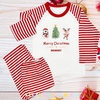 Personalised Merry Christmas Children's Pyjamas Red Striped Pyjamas - MATCHING FAMILY PYJAMAS