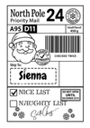 Personalised North Pole Delivery Label | Christmas Santa Sticker (2 Labels)