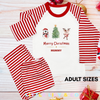 Personalised ADULT Christmas Pyjamas Red Striped Pyjamas - MATCHING FAMILY PYJAMAS