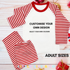Personalised ADULT Christmas Pyjamas Red Striped Pyjamas - MATCHING FAMILY PYJAMAS