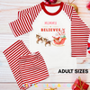 Personalised ADULT Christmas Pyjamas Red Striped Pyjamas - MATCHING FAMILY PYJAMAS