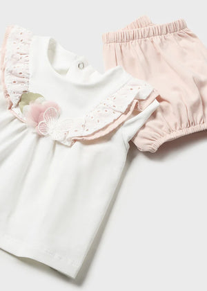 Mayoral Baby Girls Newborn 2 Piece Set Shorts & T-shirt Summer Outfit | New Season