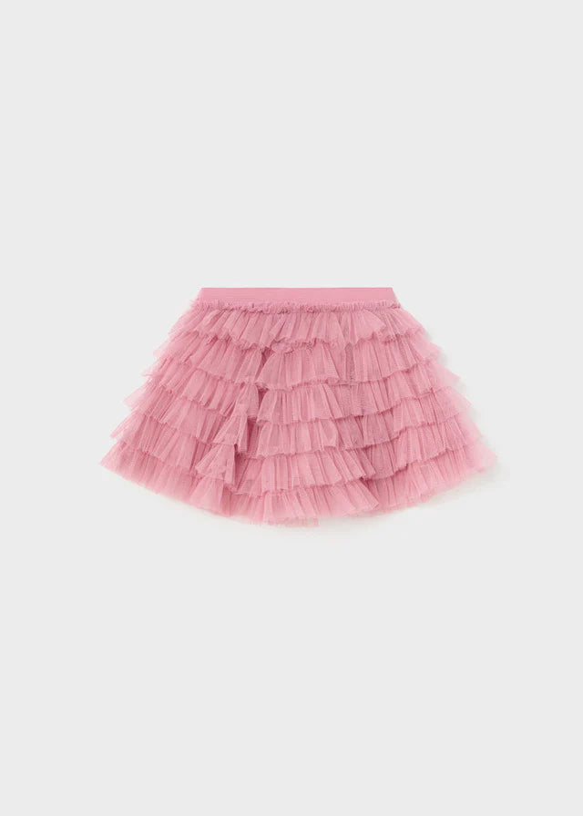 Mayoral Girls Pink Ruffle Tulle Skirt
