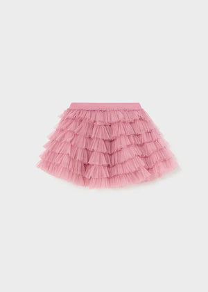 Mayoral Girls Outfit Set Top & Tulle Skirt | White-Dali Top with Ruffle Sleeves and Ruffle Pink Skirt NEW IN |1005/38-1981/25