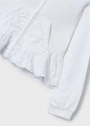 Mayoral Girls White Summer Hooded Frilly Ruffle Jacket | New Season SS24