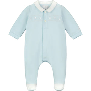 Emile et Rose Baby Boys Fisher Teddy Bear Baby Blue Babygrow and Hat