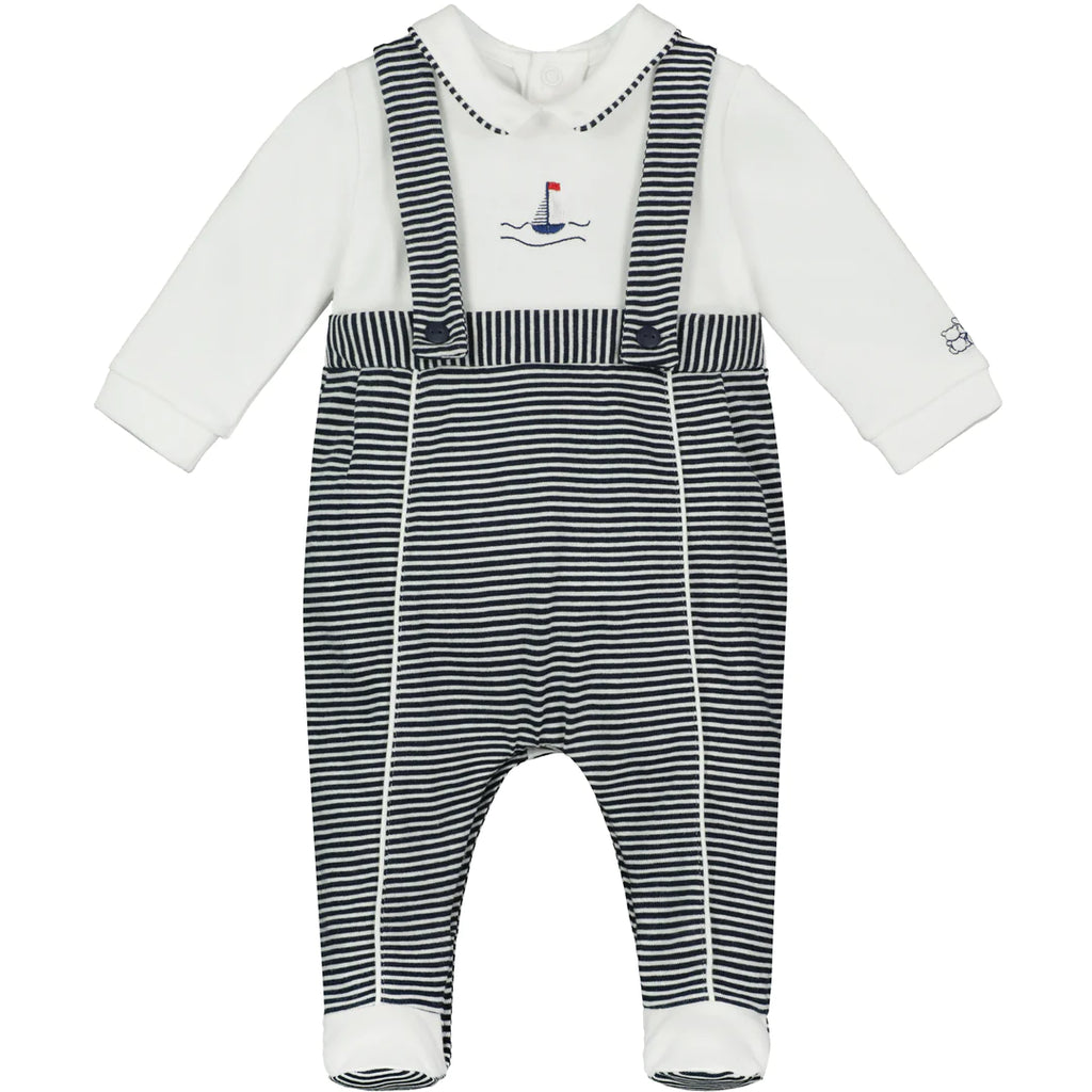 Emile et Rose Baby Boys Finlay Sail Boat Embroidery Babygrow