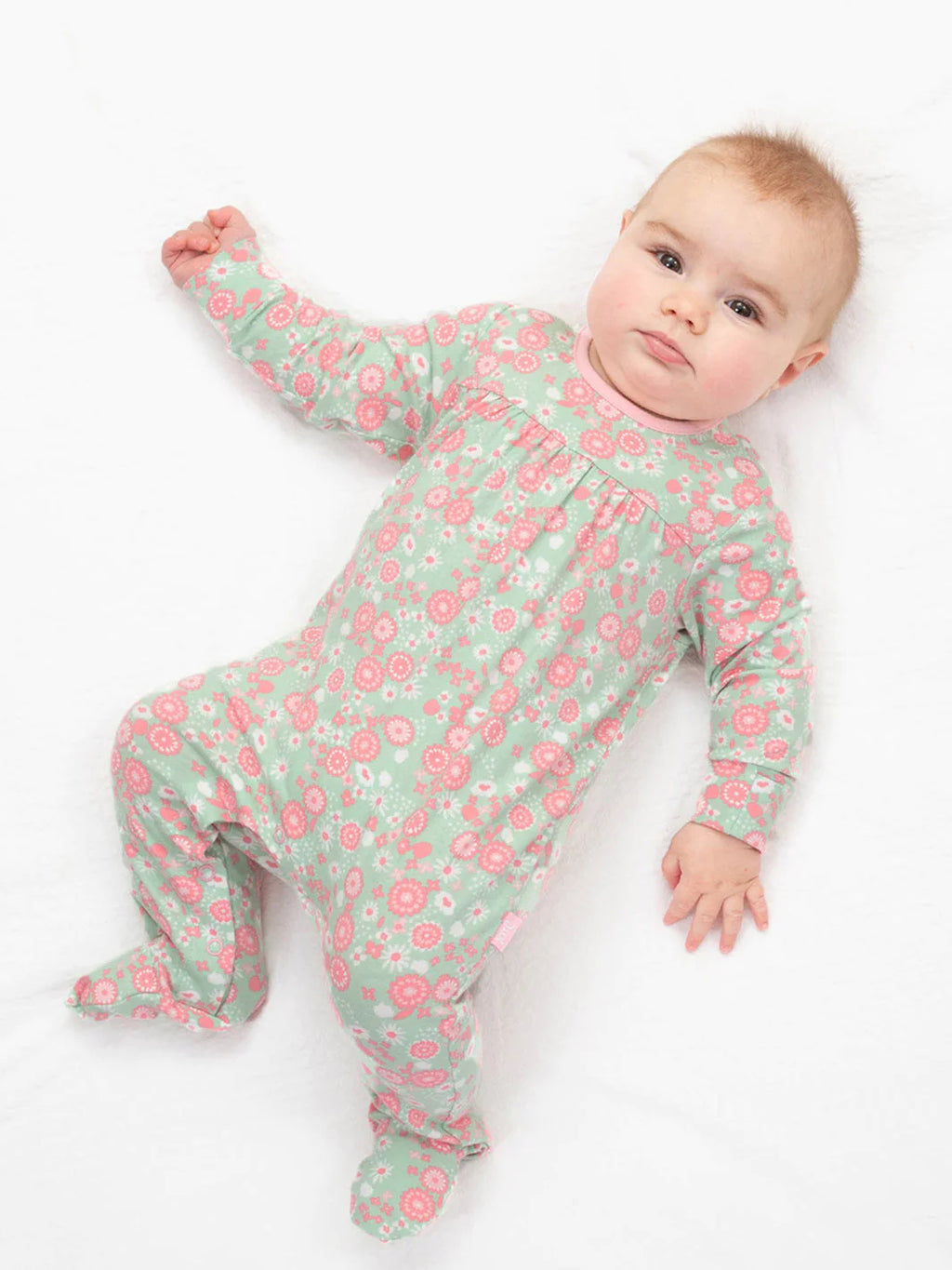 Kite Clothing Baby Girls Sleepsuit Pink & Sage Sleepsuit