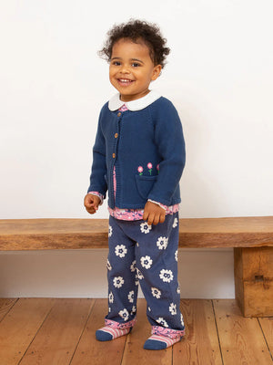 Kite Clothing Girls Flower Navy Cardigan