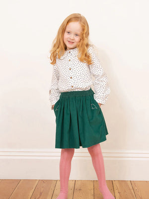 Kite Clothing Girls Green Garden Birds Corduroy Skirt