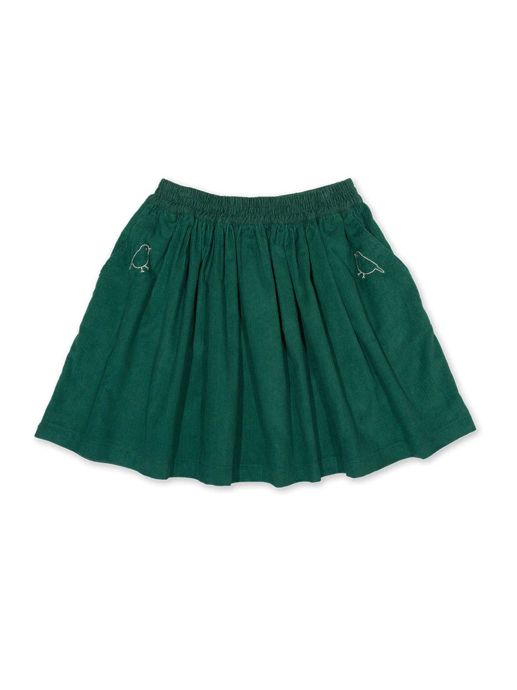 Kite Clothing Girls Green Garden Birds Corduroy Skirt | MID-SEASON SALE