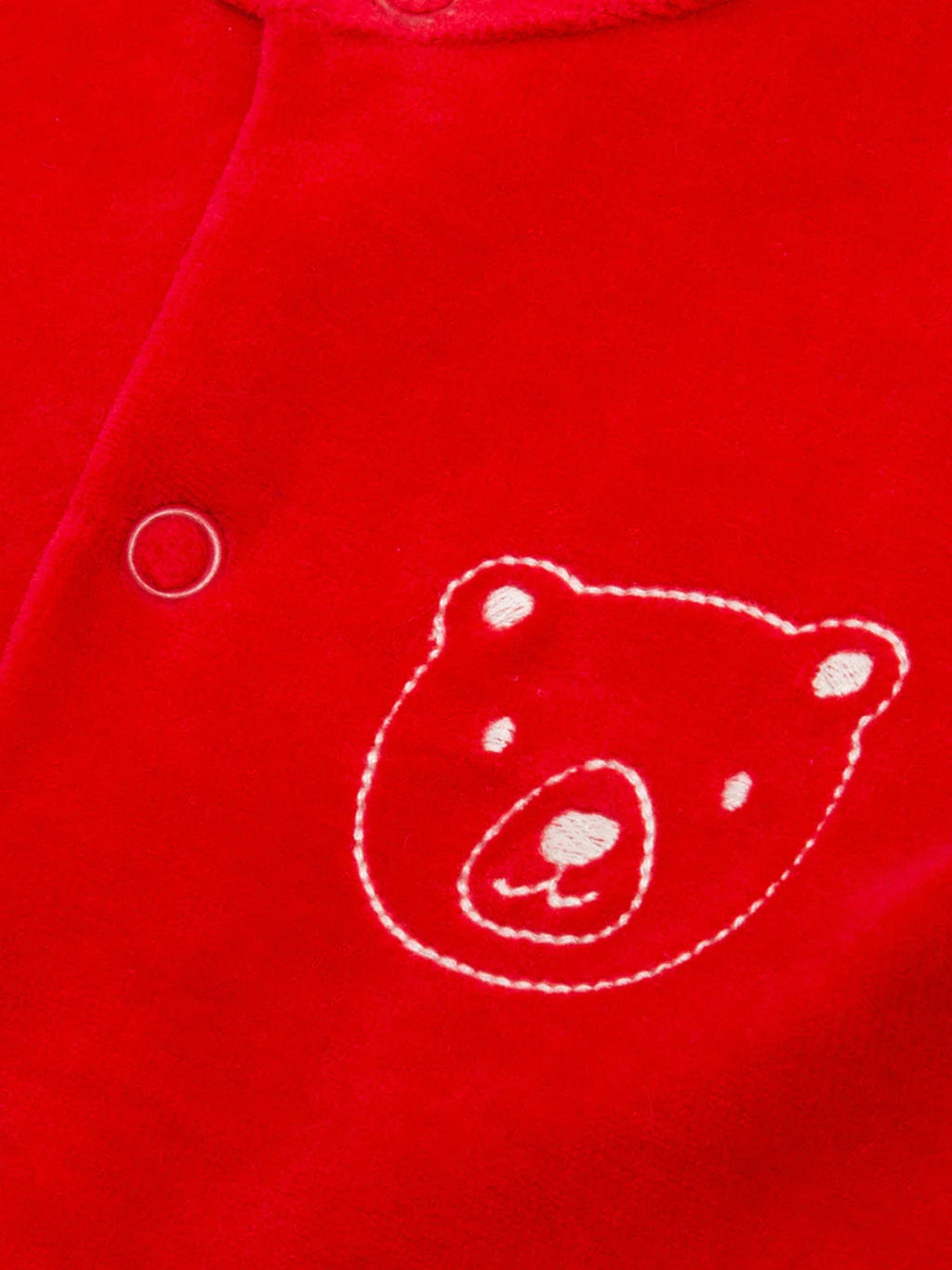 Kite Clothing Red Mr Bear Velvety Unisex Baby Sleepsuit | SALE