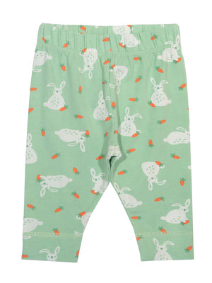Kite Clothing Baby Bun Unisex Sage Green & Bunny Print Leggings | New Season