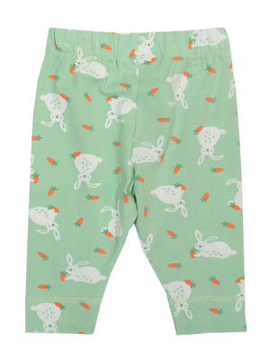 Kite Clothing Baby Bun Unisex Sage Green & Bunny Print Leggings | 40% OFF SALE