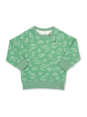 Kite Clothing Boys Dino Earth Green Dinosaur Sweatshirt | New Season