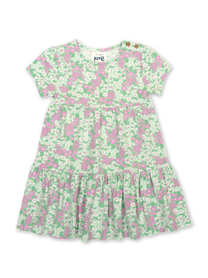 Kite Clothing Girls Summer Flower Patch Short Sleeved Dress Sage | New Season