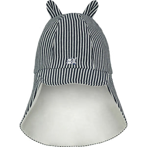 Emile et Rose Navy Striped  Baby Sun Hat with Ears and Neck Protection