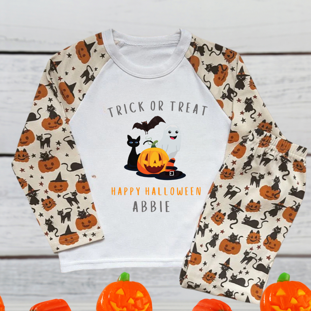 Personalised Halloween Children's Pyjamas Pumpkin