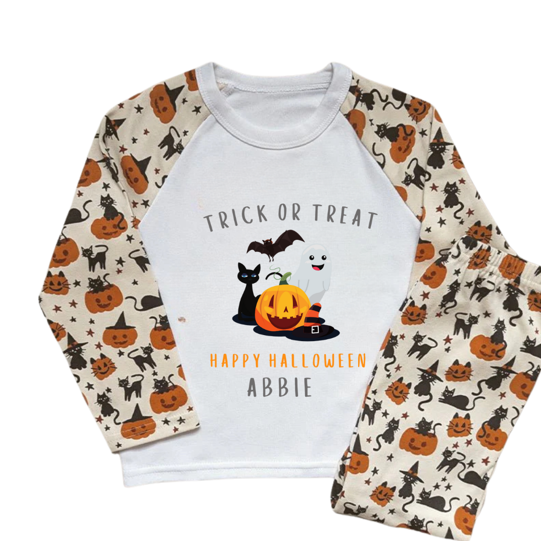 Personalised Halloween Children's Pyjamas Pumpkin