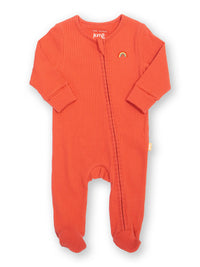 Kite Clothing Baby Little Rainbow Embroidered Orange Zip-Up Sleepsuit