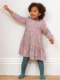 Kite Clothing Girls Flower Ditsy Tales Multi Colour Dress Long Sleeved
