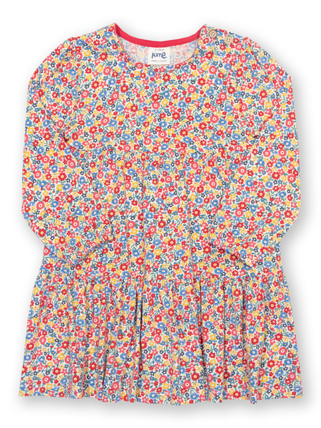 Kite Clothing Girls Flower Ditsy Tales Multi Colour Dress Long Sleeved
