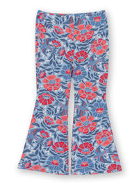 Kite Clothing Girls Thumbelina Printed Blue Floral Flared Leggings