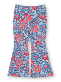 Kite Clothing Girls Thumbelina Printed Blue Floral Flared Leggings