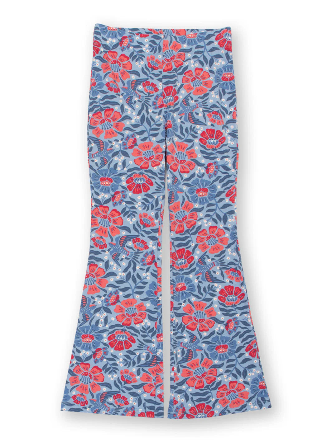 Kite Clothing Girls Thumbelina Printed Blue Floral Flared Leggings