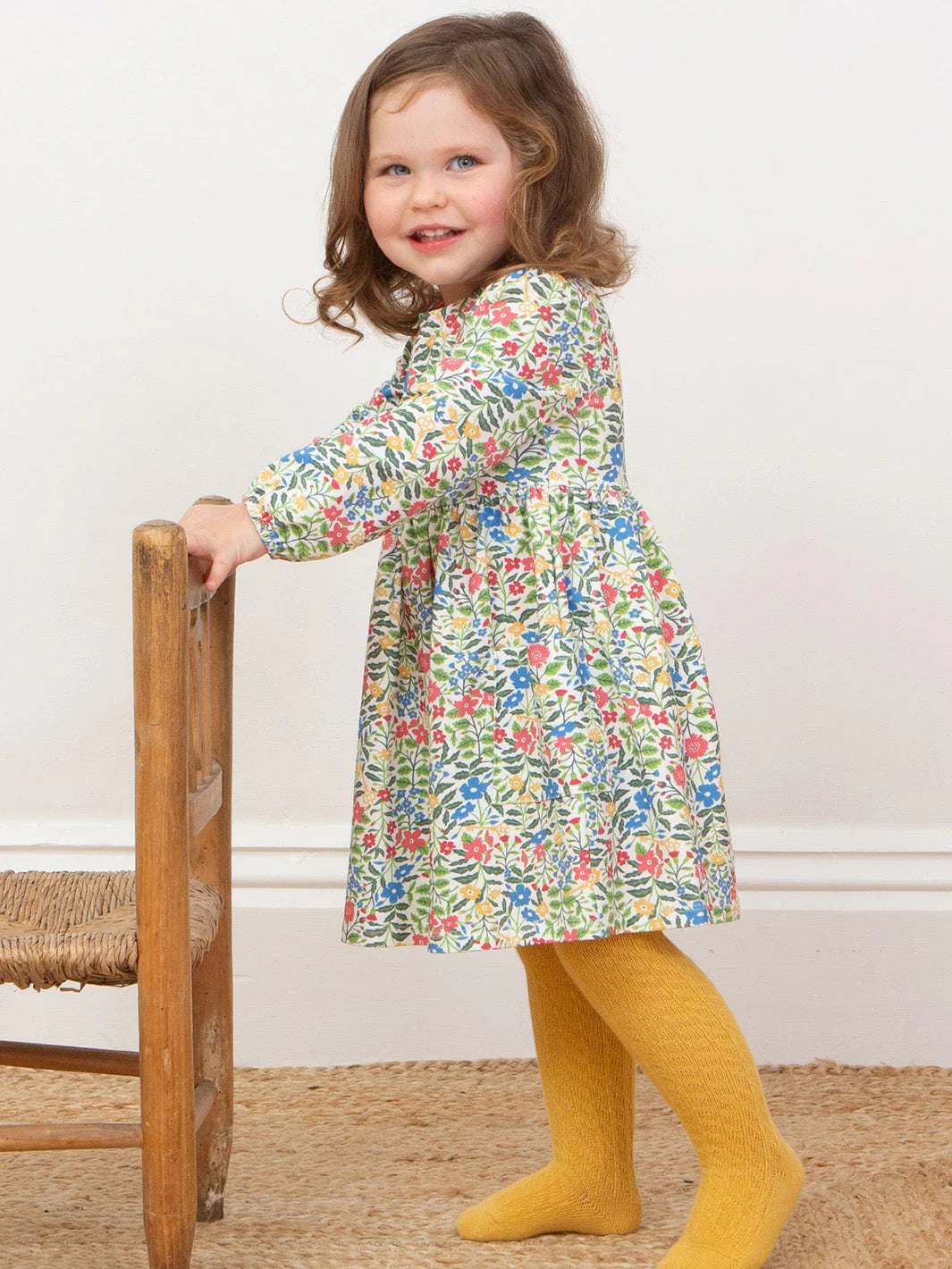 Kite Clothing Girls Floral Secret Garden Dress Long Sleeved