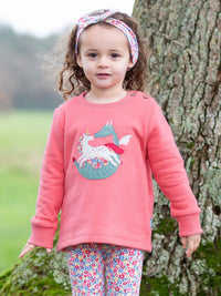 Kite Clothing Girls Folktale Friends Pink Unicorn Sweatshirt