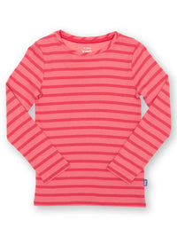 Kite Clothing Girls Long Sleeved Rosey Striped Pink T-shirt