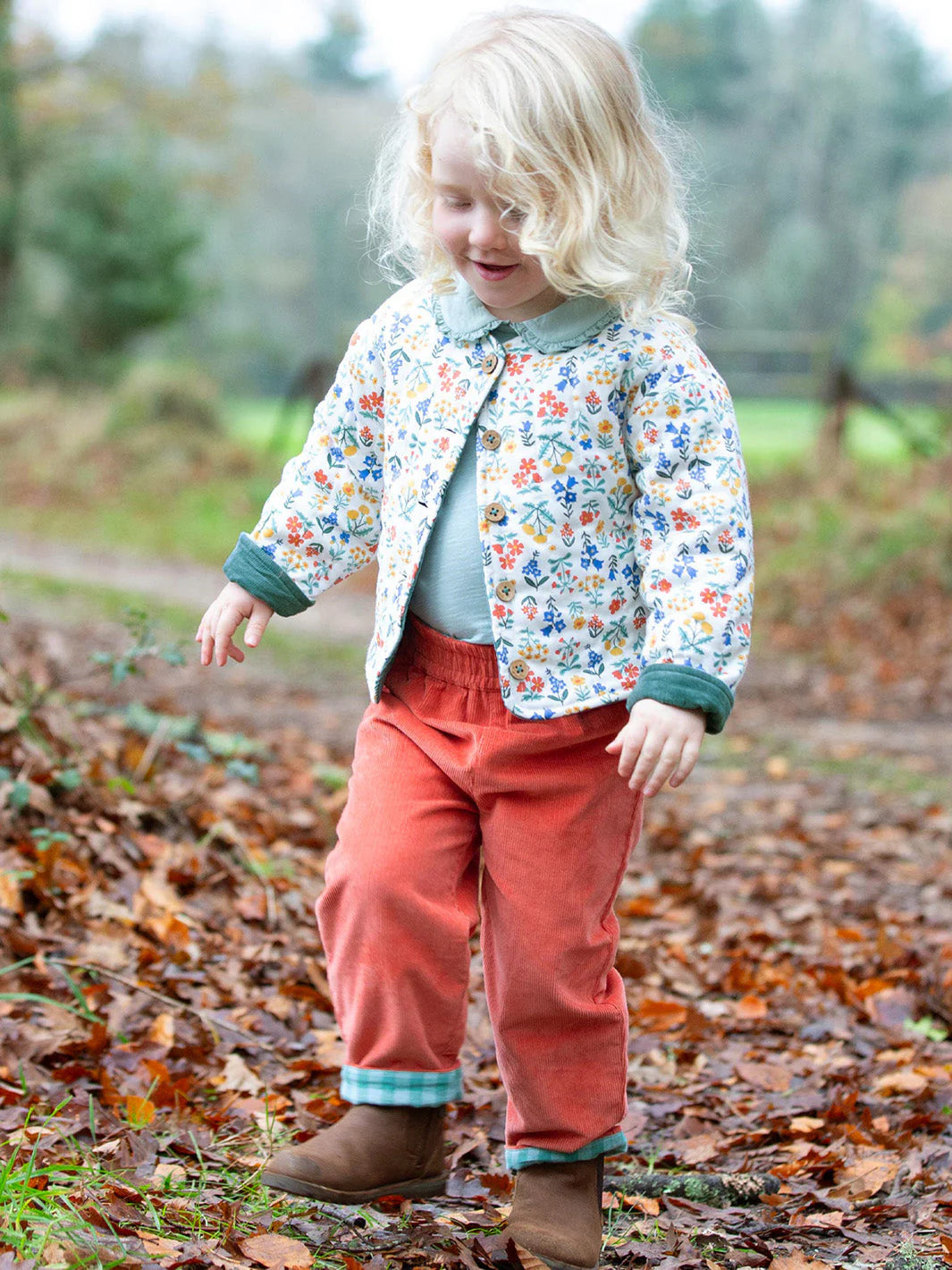 Kite Clothing Girls Fairy Flowers Quilted Reversible Jacket