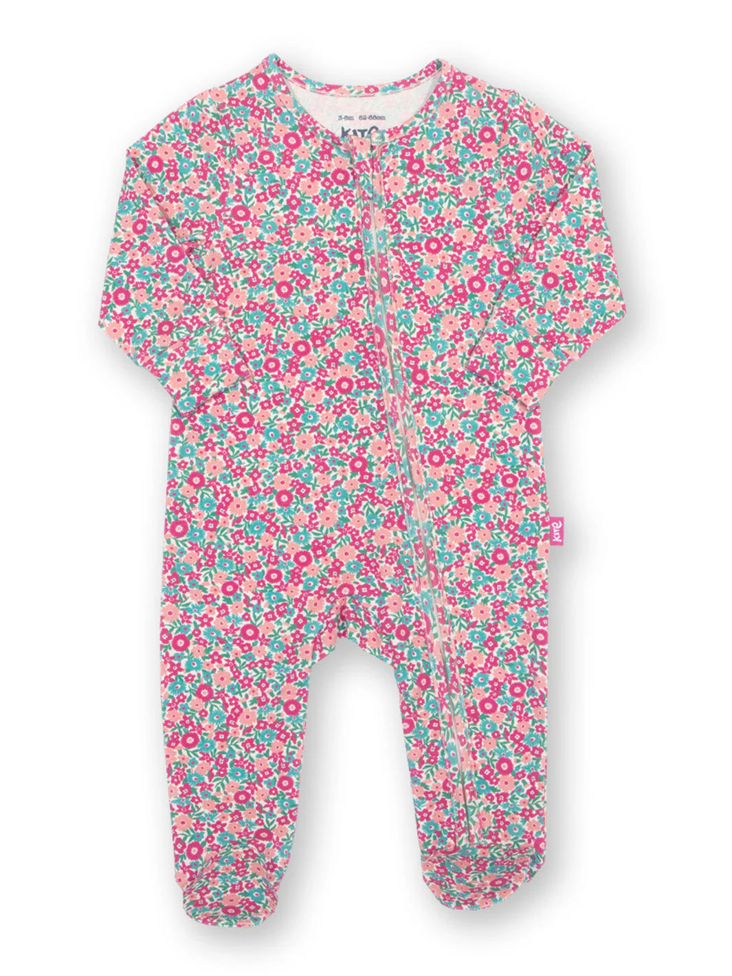 Kite Clothing Baby Girls Ditsy Tales Pink Floral Zip Sleepsuit