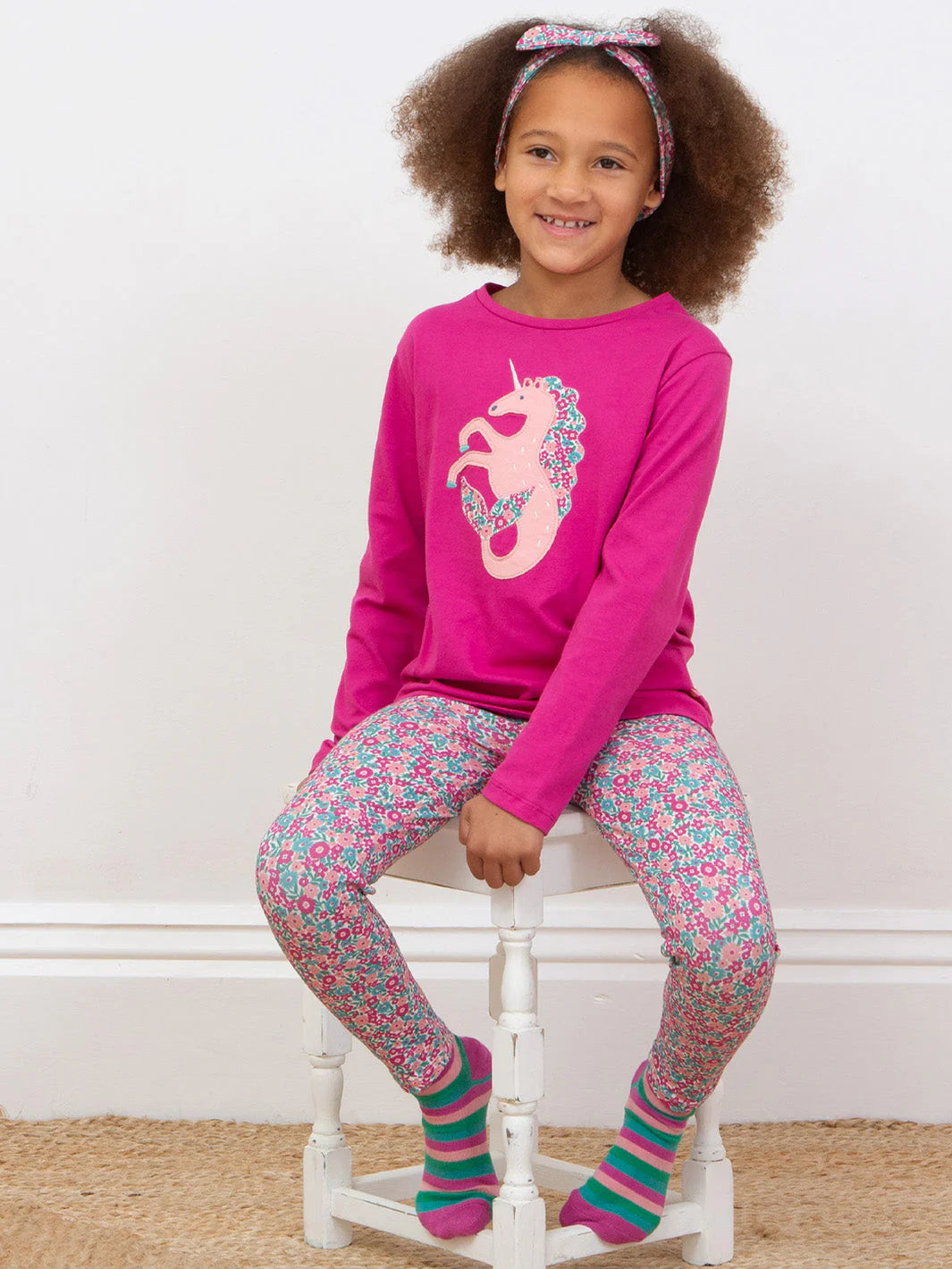 Kite Clothing Girls Merhorse Pink Long Sleeved T-shirt