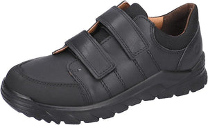 Ricosta Johno Black Leather Boys Riptape Velcro School Shoes