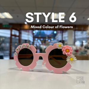 Kids Personalised Sunglasses - Girls Flower Sunglasses with Charms