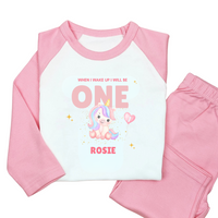 Personalised Girls Pink Pyjamas When I Wake Up Birthday Pyjamas