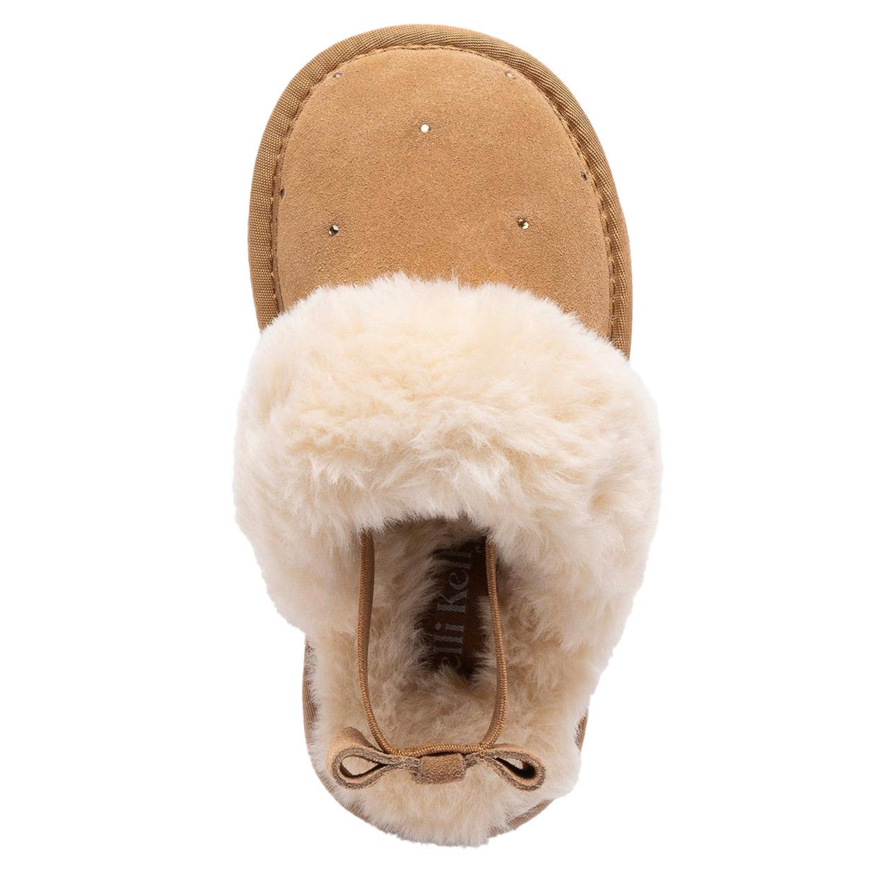 Lelli Kelly Girls Brown Suede ‘Sandra’ Fluffy Slippers