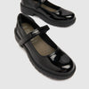 Geox J Casey G. P Touch Fastening  Girls Black School Shoes